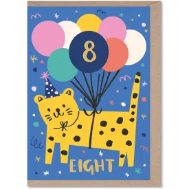 8 Tiger Age Greetings Card by Rumble Cards