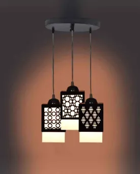 Arte Wooden Pendant 3 Lights Hallway Ceiling Lamp | 5 x 6 x 32 inches