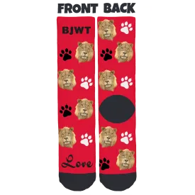 Black Jaguar-White Tiger Crew Socks