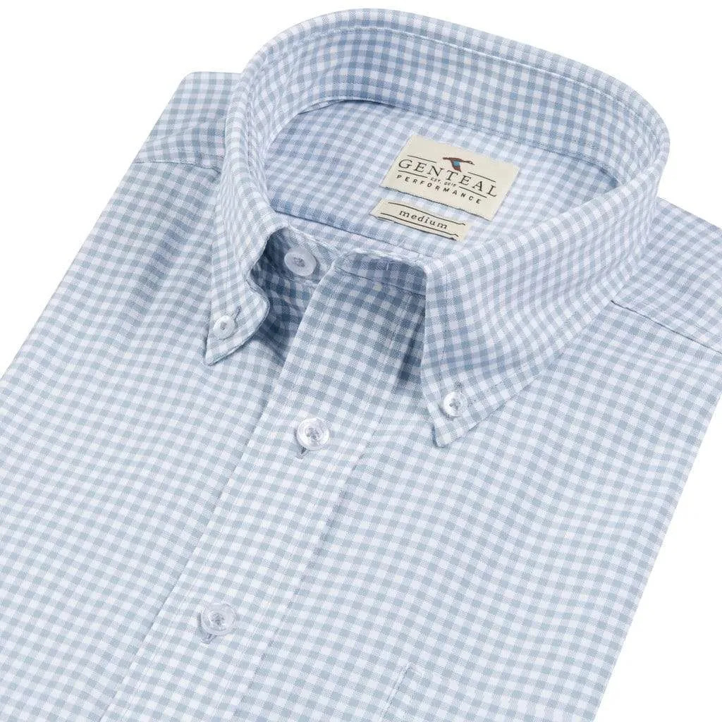 Gingham Performance Sport Shirt- Heritage Blue