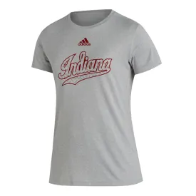 Ladies Indiana Hoosiers Adidas Creator Tail Script T-Shirt