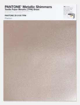 Pantone Metallic Shimmers Textile Paper Metallic Sheet 20-0100 Phantom