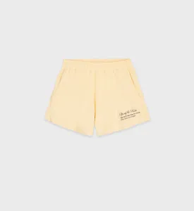 Tennis Script Disco Short - Almond/Navy