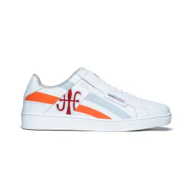 Women's Icon Cross White Orange Red Leather Sneakers 92901-028