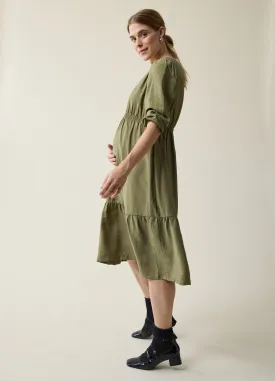 Woven Shirt Midi Dress